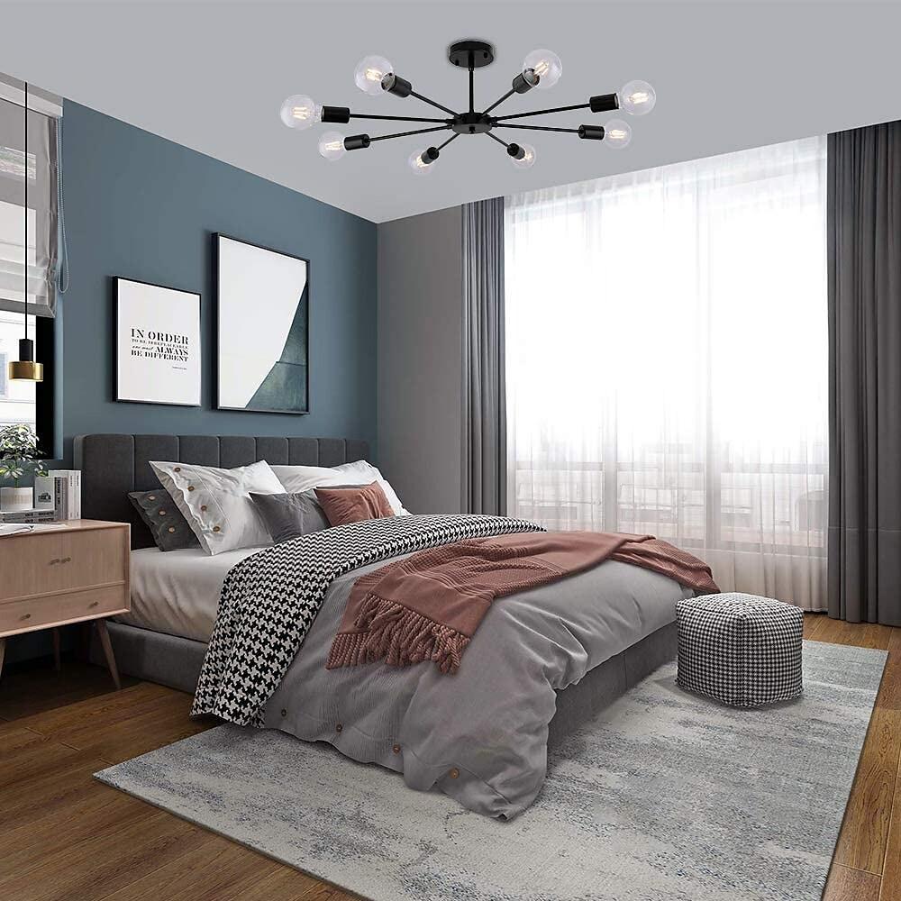 Mid Century Sputnik Semi Flush Mount Bedroom 193Sq Ft 269Sq Ft Illumination Area Ceiling Light