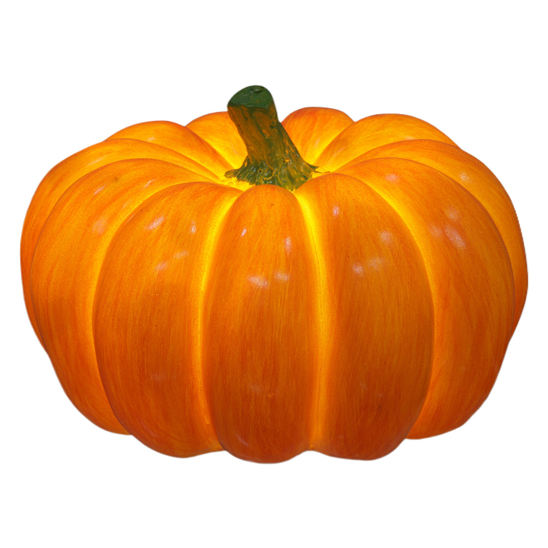 Sculptural Pumpkin Resin Lamp with Warm LED Glow for Indoor and Outdoor Ambience
