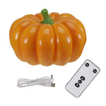 Sculptural Pumpkin Resin Lamp with Warm LED Glow for Indoor and Outdoor Ambience