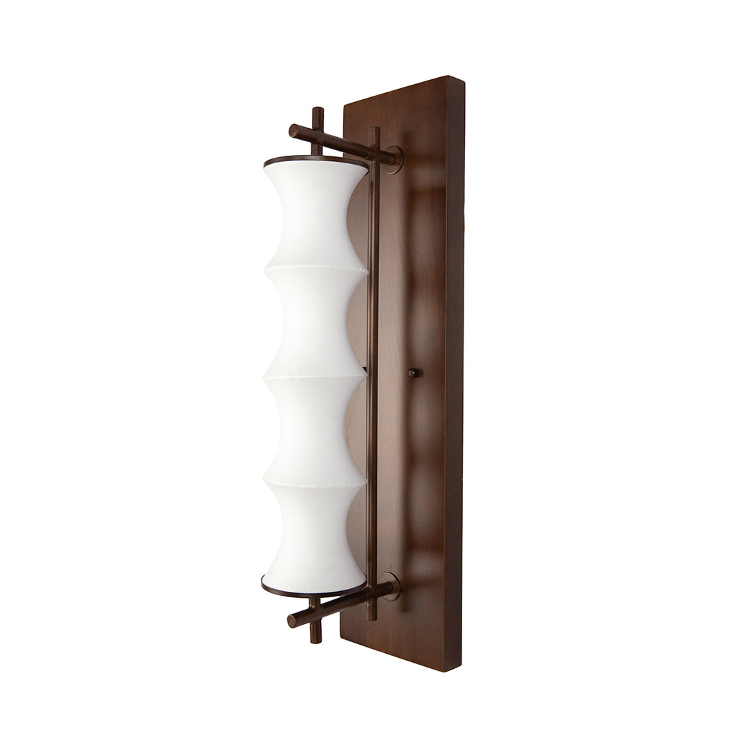 Bamboo Node Silk Wall Sconce in Walnut Finish – Warm LED Accent Light