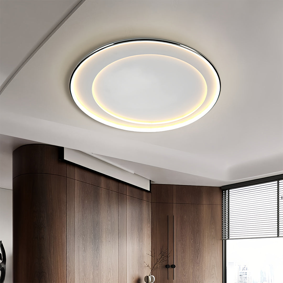 Lumina Round LED Flush Mount Ceiling Light in Matte White