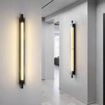 Linear LED Wall Sconce in Black with Up-Down Illumination for Modern Hallways