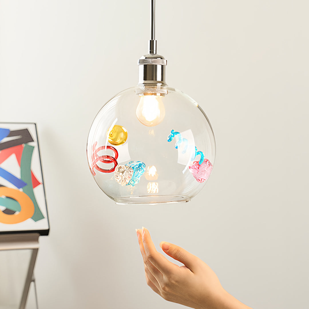 Memphis Style Colored Glass Pendant Light for Modern Interiors