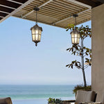Outdoor Ceiling Lantern in Cast Aluminum with Clear Glass Shade
