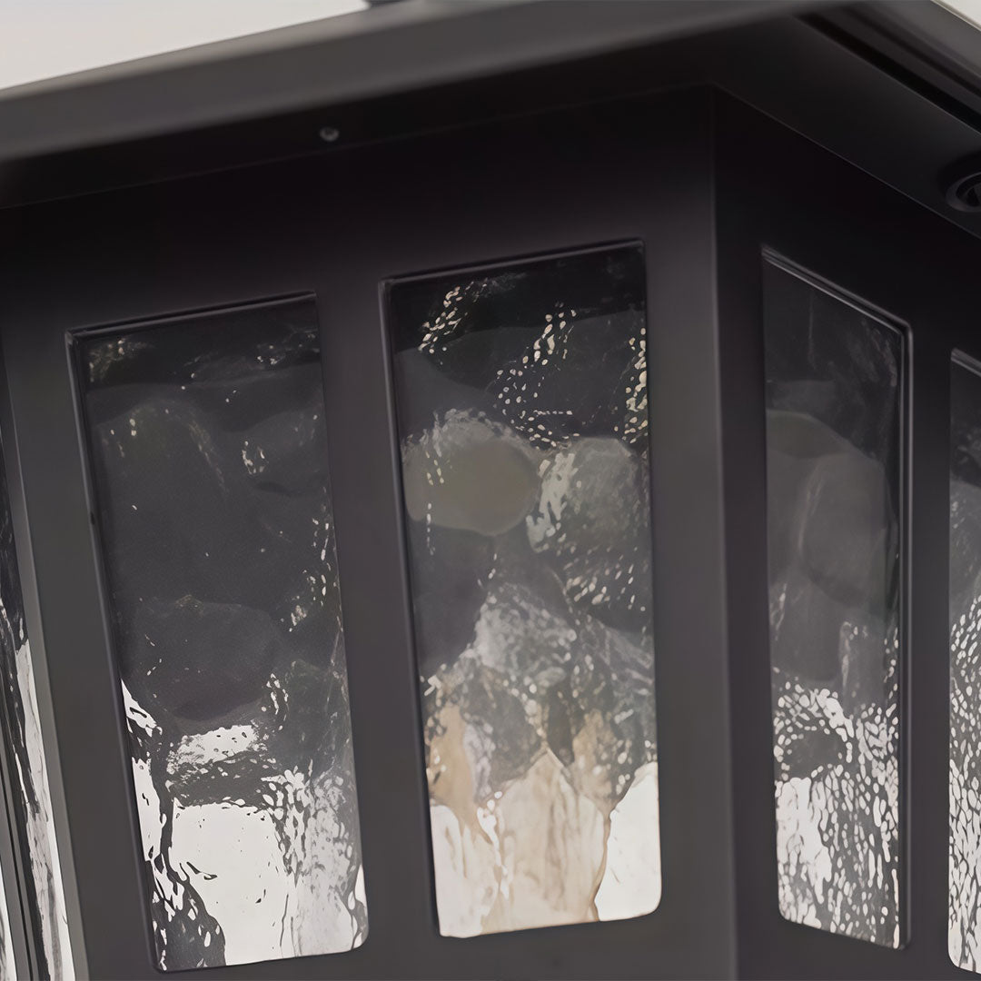 Minimalist Outdoor Pendant Light in Black Aluminum and Clear Glass