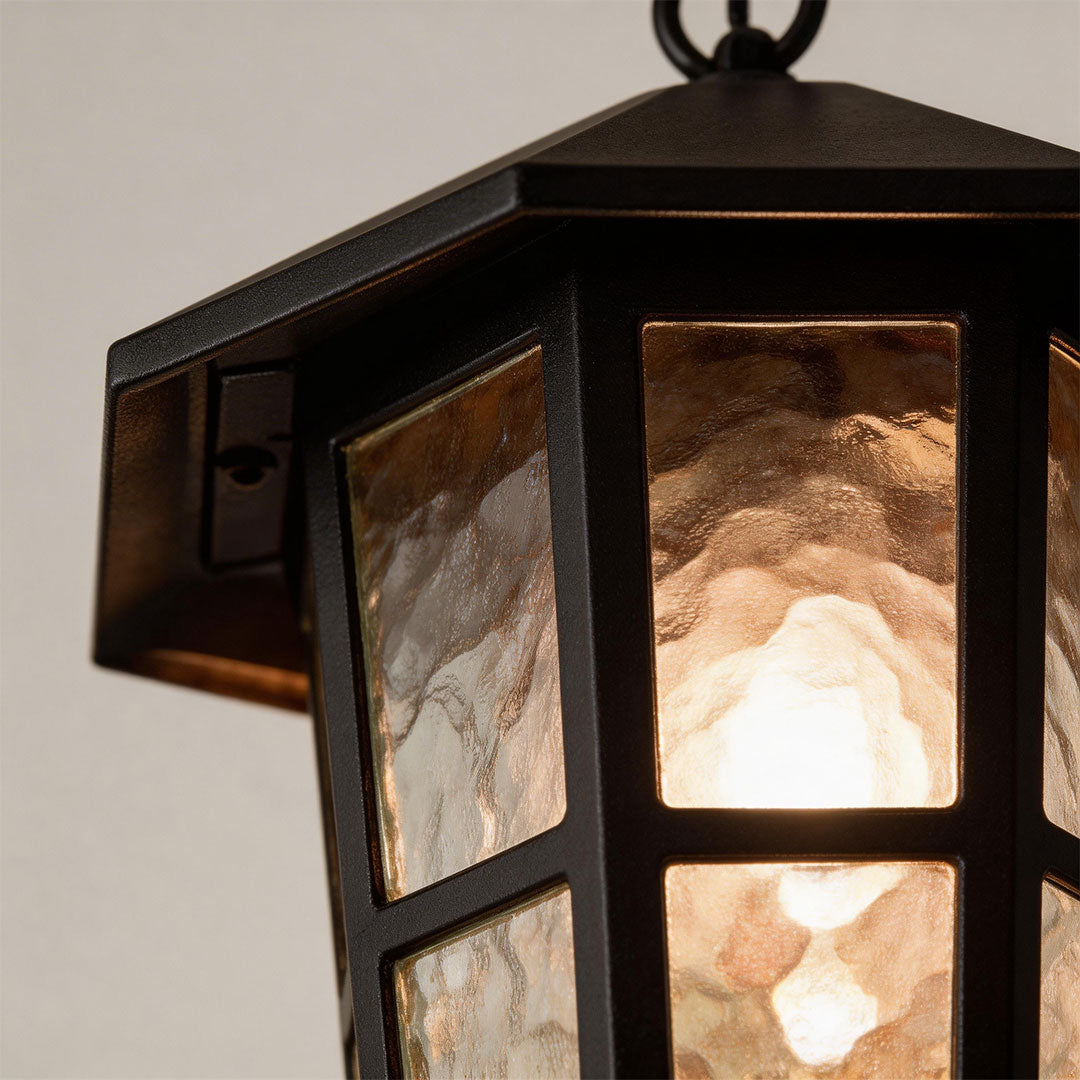 Minimalist Outdoor Pendant Light in Black Aluminum and Clear Glass