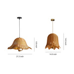 Artisan Rattan Pendant Light with Iron Frame – Japanese Wabi-Sabi Ceiling Lamp