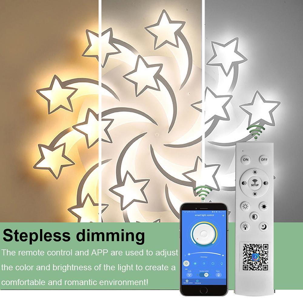 Celestial Shooting Stars Flush Mount Ceiling Light Led Dimmable White 5 To 15 Star Lights
