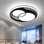 Trio of Illumination: Modern LED Flush Mount Ceiling Light in Matte Black