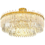 Nordic Style Round Gold Crystal Chandelier 16 Cord Gold Neutral Light