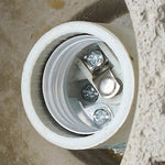 Wabi-Sabi Wood Pendant Light with Cement Accent, Adjustable Hanging