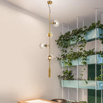 Aurora Linear Glass Globe Chandelier in Gold for Modern Dining Rooms