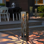 Hollow Modern Landscape Path Light in Black Stainless Steel