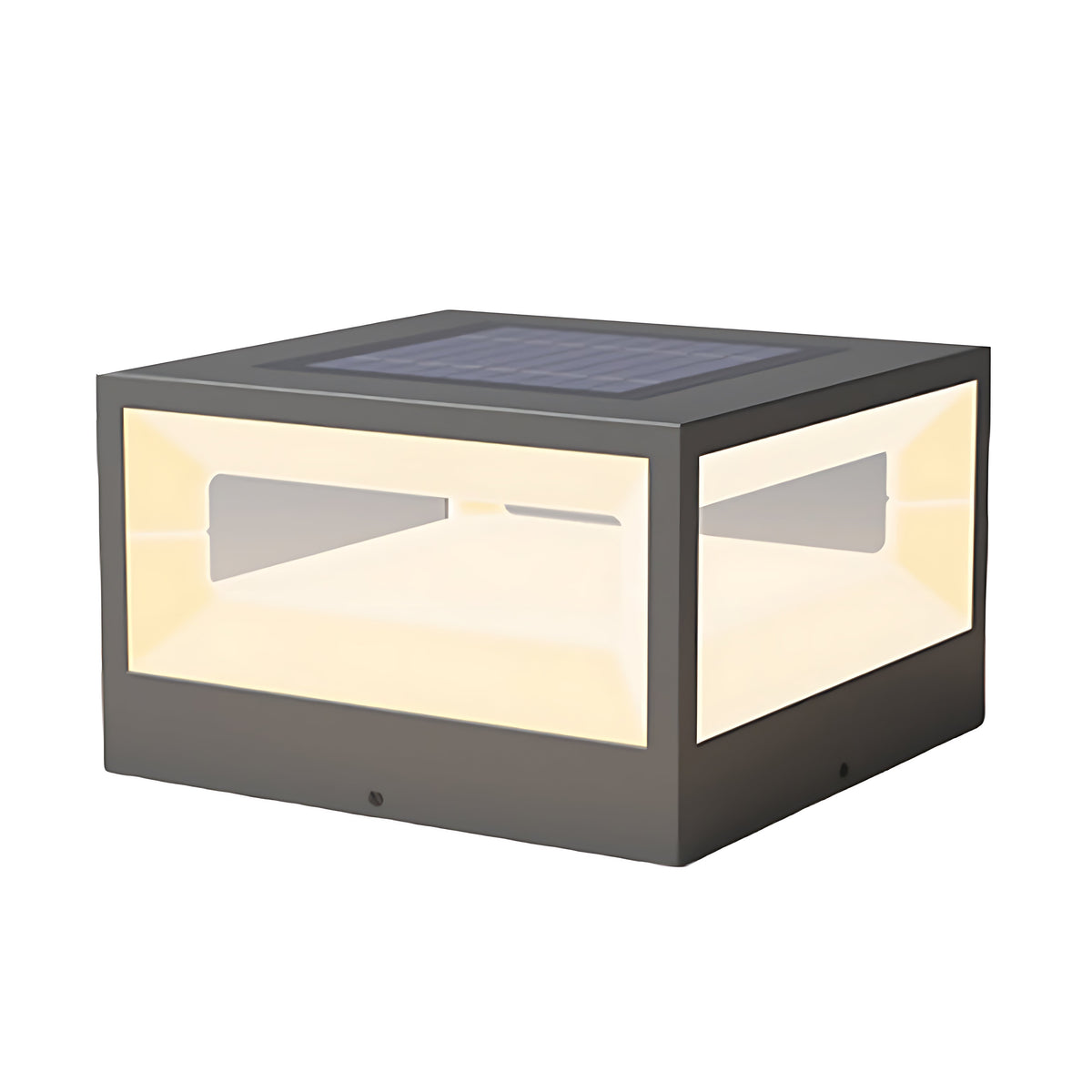 Hollow Square LED Pillar Light | Solar & Hardwired Outdoor Fence Post Lamp