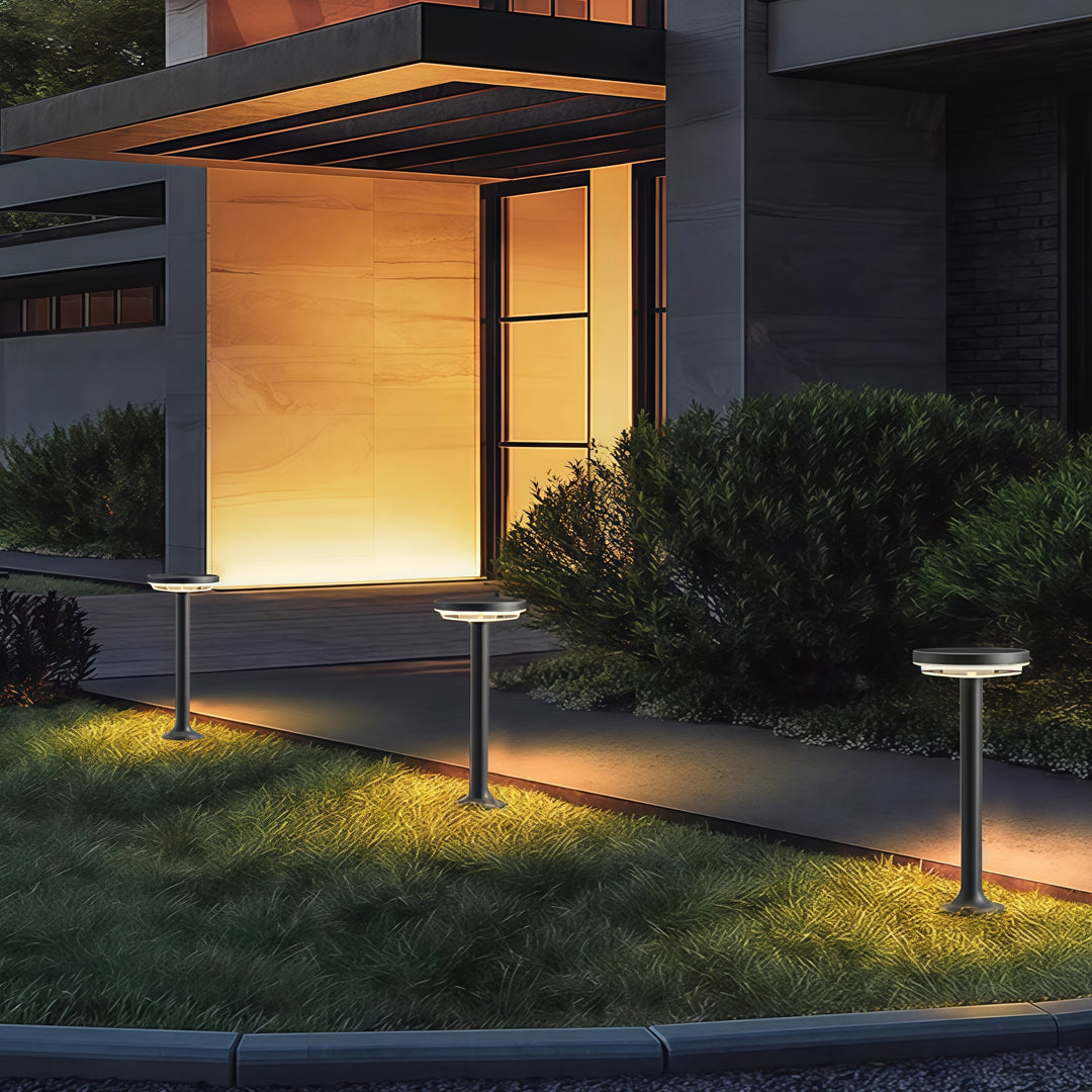 Modern Solar Path Light in Matte Black for Garden Walkways