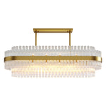 Full Copper Modern Chandelier with Clear Glass Shade for Dining Room and Living Room