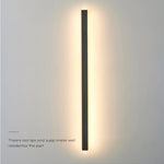 Linear Outdoor Wall Light in Black Metal, Waterproof LED Sconce