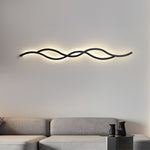 Modern Bedside Wall Sconce with Wavy Silicone Shade in Walnut or Black