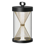 Black Hourglass Outdoor Lantern with Stainless Steel Frame