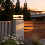 Modern Outdoor Pillar Light in Black Stainless Steel with Warm White LED
