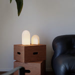 Lumina White Glass Table Lamp — Warm Ambient LED Night Light