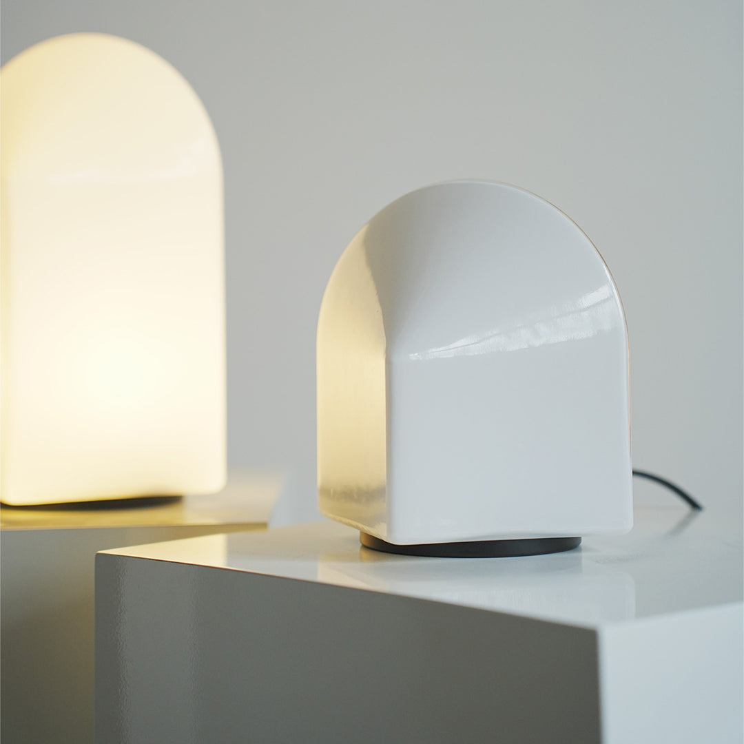 Lumina White Glass Table Lamp — Warm Ambient LED Night Light