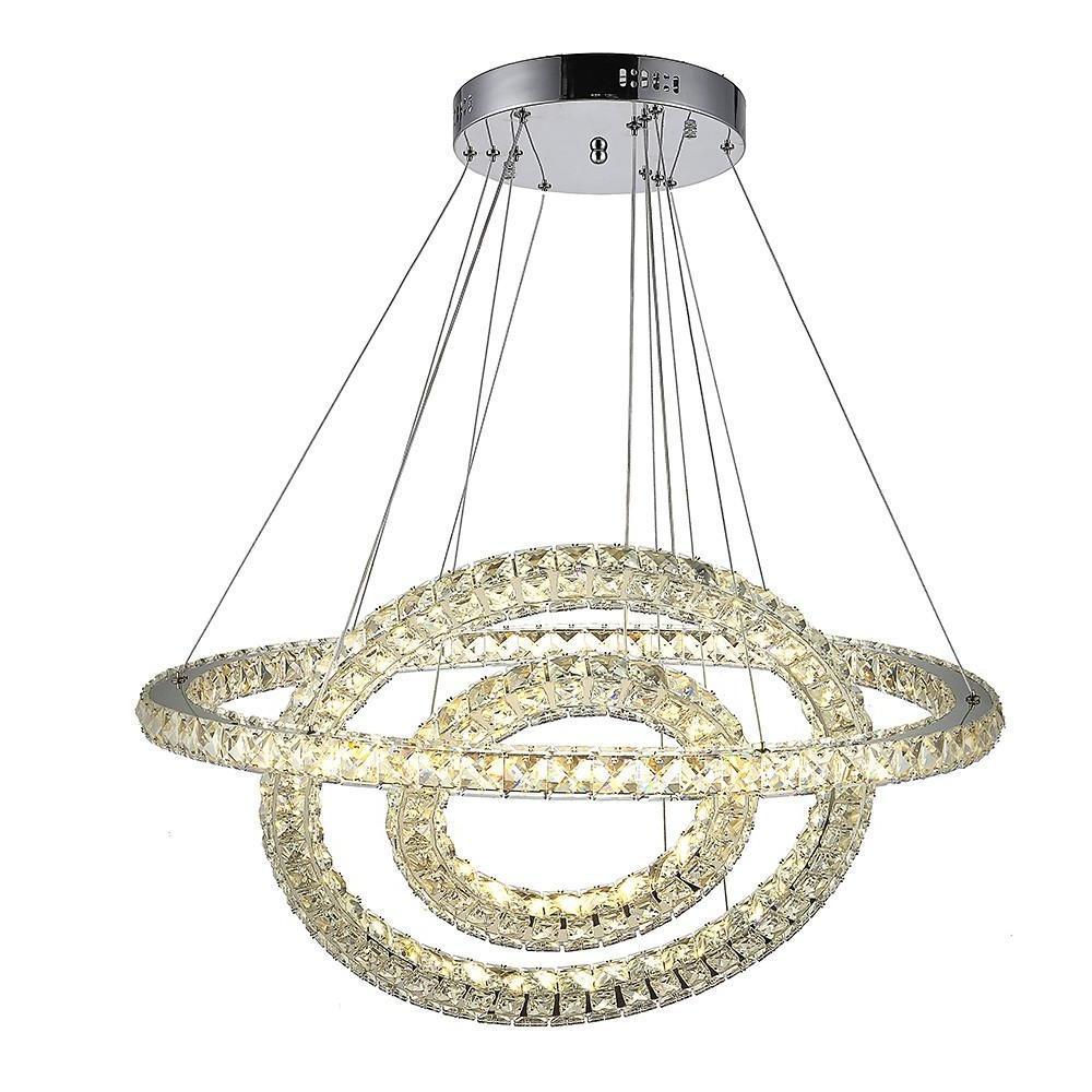 Luxury Crystal Led Chandelier 3 Tier Geometric Or Stacked Led Pendant Light