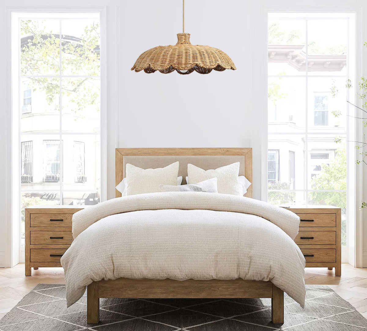Boho Chic Rattan Woven Pendant Lamp