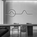 Modern LED Pendant Light with Geometric Wave Design for Dining Room and Kitchen Island