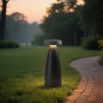 Modern Outdoor LED Bollard Path Light in Sand Black and Gray