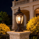 Outdoor Aluminum Column Pillar Light with Clear Glass Shade