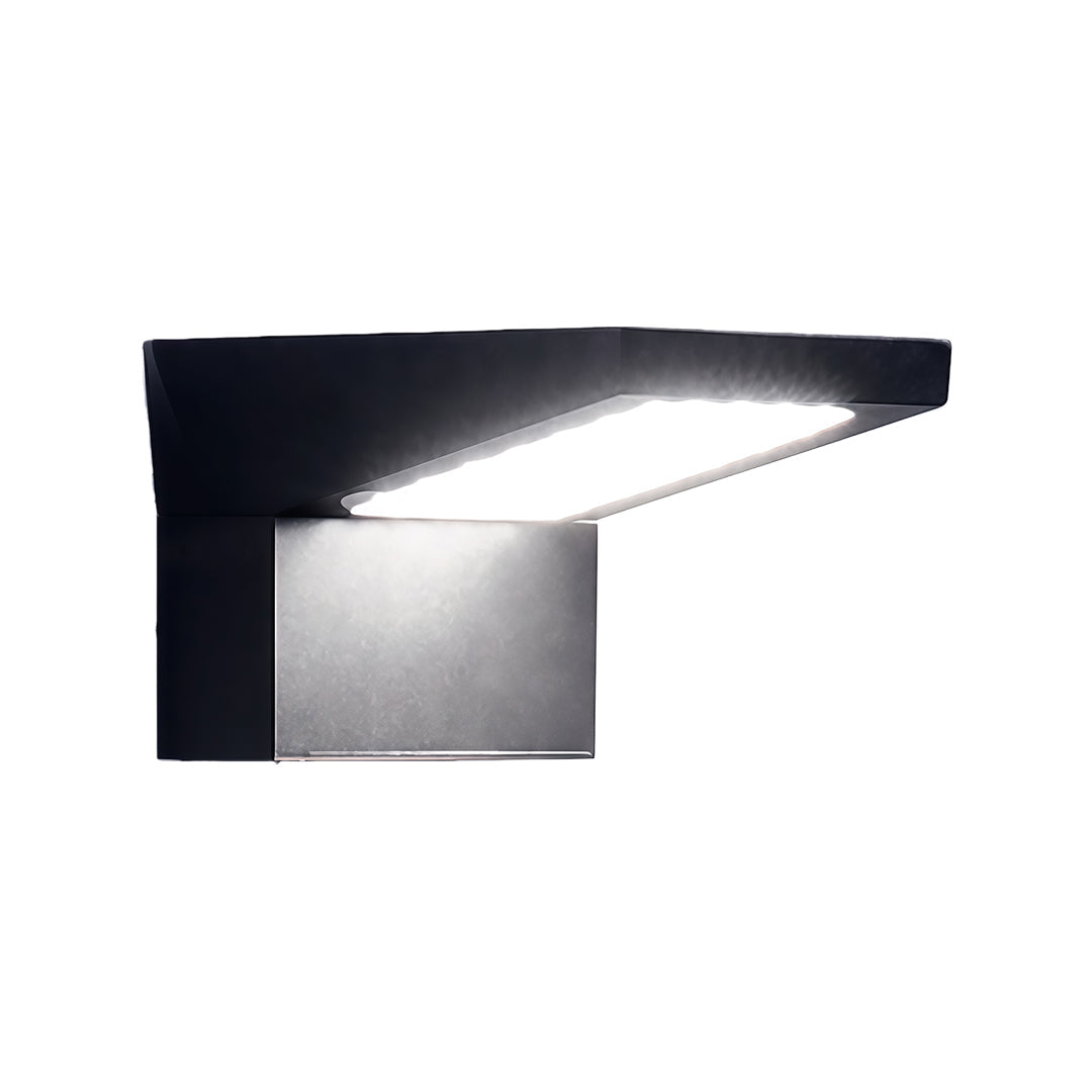 Aria Solar Wall Sconce — Modern Outdoor Lighting in Black Aluminum