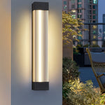 Linear Outdoor Wall Sconce – Waterproof LED Strip Light in Brushed Black