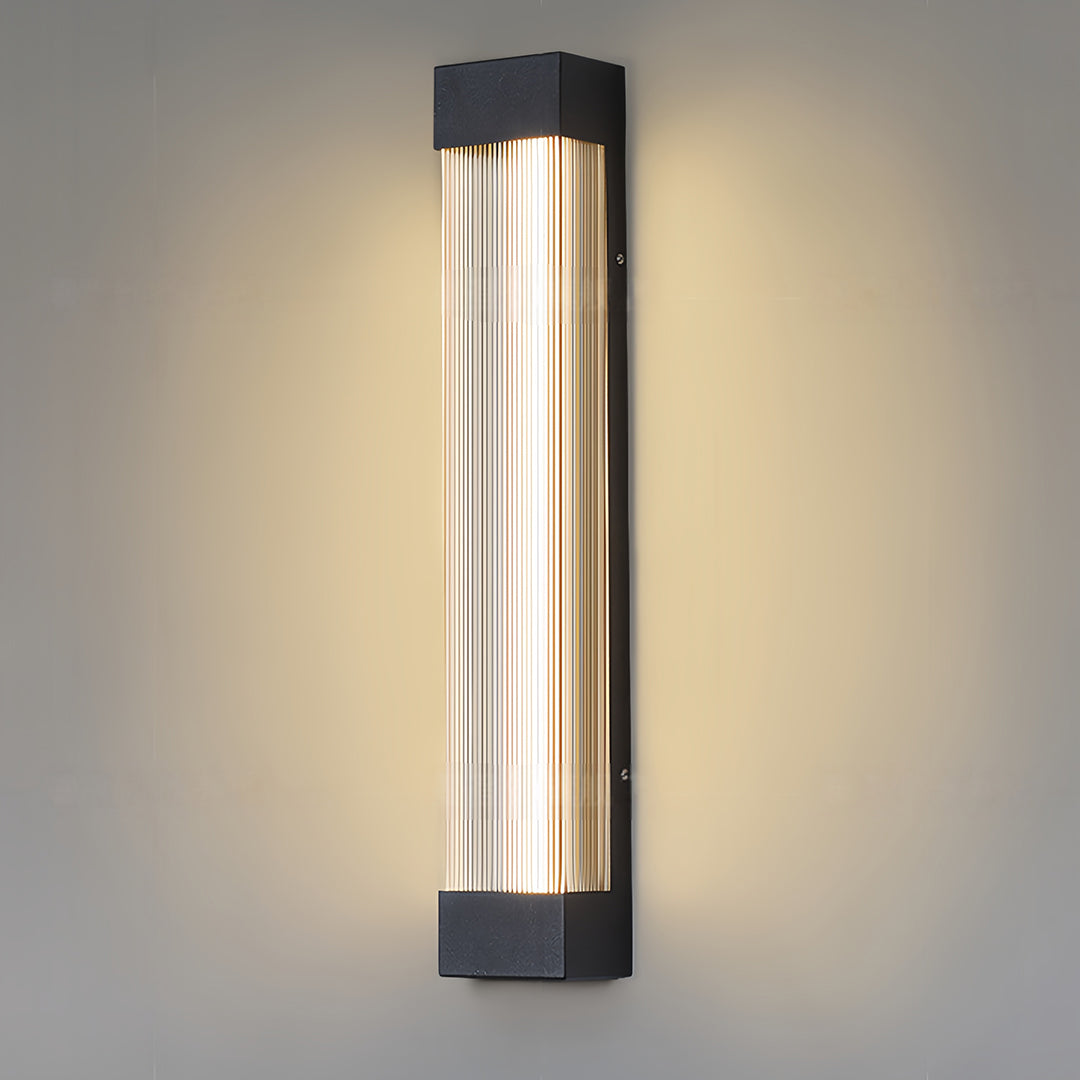 Linear Outdoor Wall Sconce – Waterproof LED Strip Light in Brushed Black