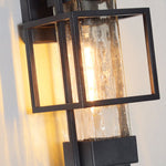 Vintage Wrought Iron Outdoor Wall Sconce with Clear Glass Shade