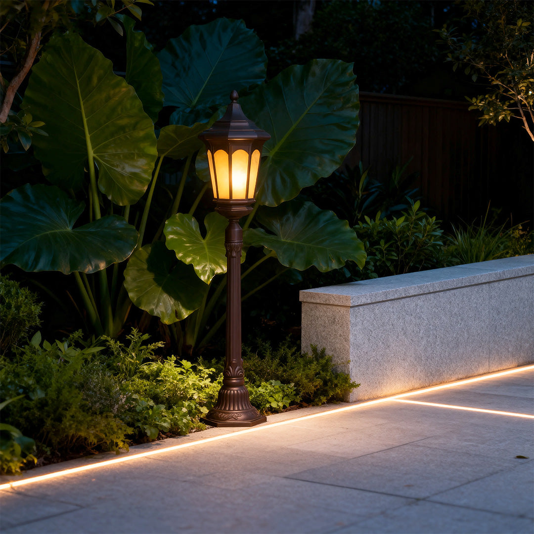 Classic Aluminum LED Post Path Light with Warm Glow for Courtyards & Walkways
