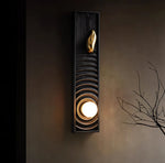 Solano Ripple Wall Sconce – Modern Wood & Brass LED Wall Light