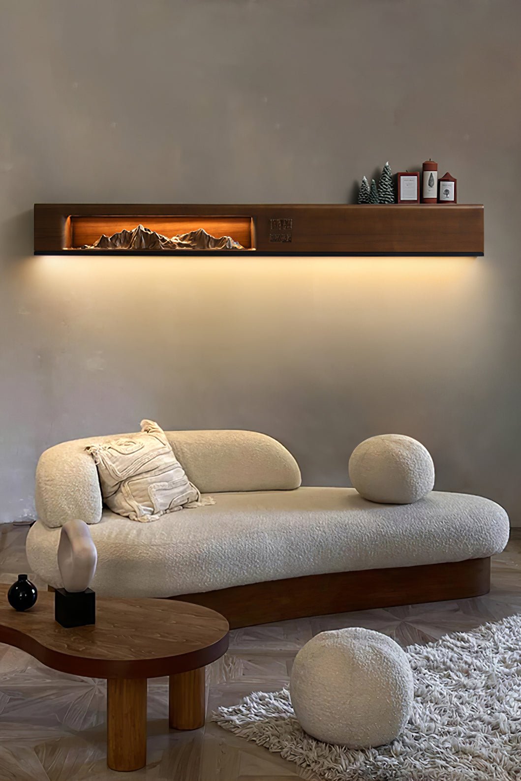 Mountain Reverie Wall Sconce — Handcrafted Wood LED Wall Light