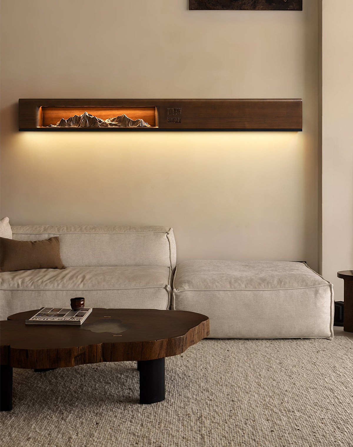 Mountain Reverie Wall Sconce — Handcrafted Wood LED Wall Light