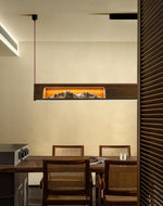 Timber Horizon LED Pendant Light – Modern Wood Sculptural Chandelier