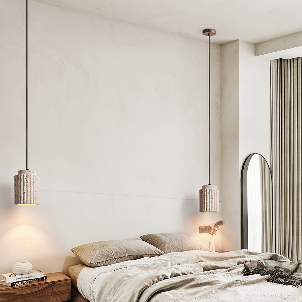 Caelia Travertine Pendant Light – Sculptural Stone Illumination