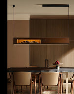 Timber Horizon LED Pendant Light – Modern Wood Sculptural Chandelier