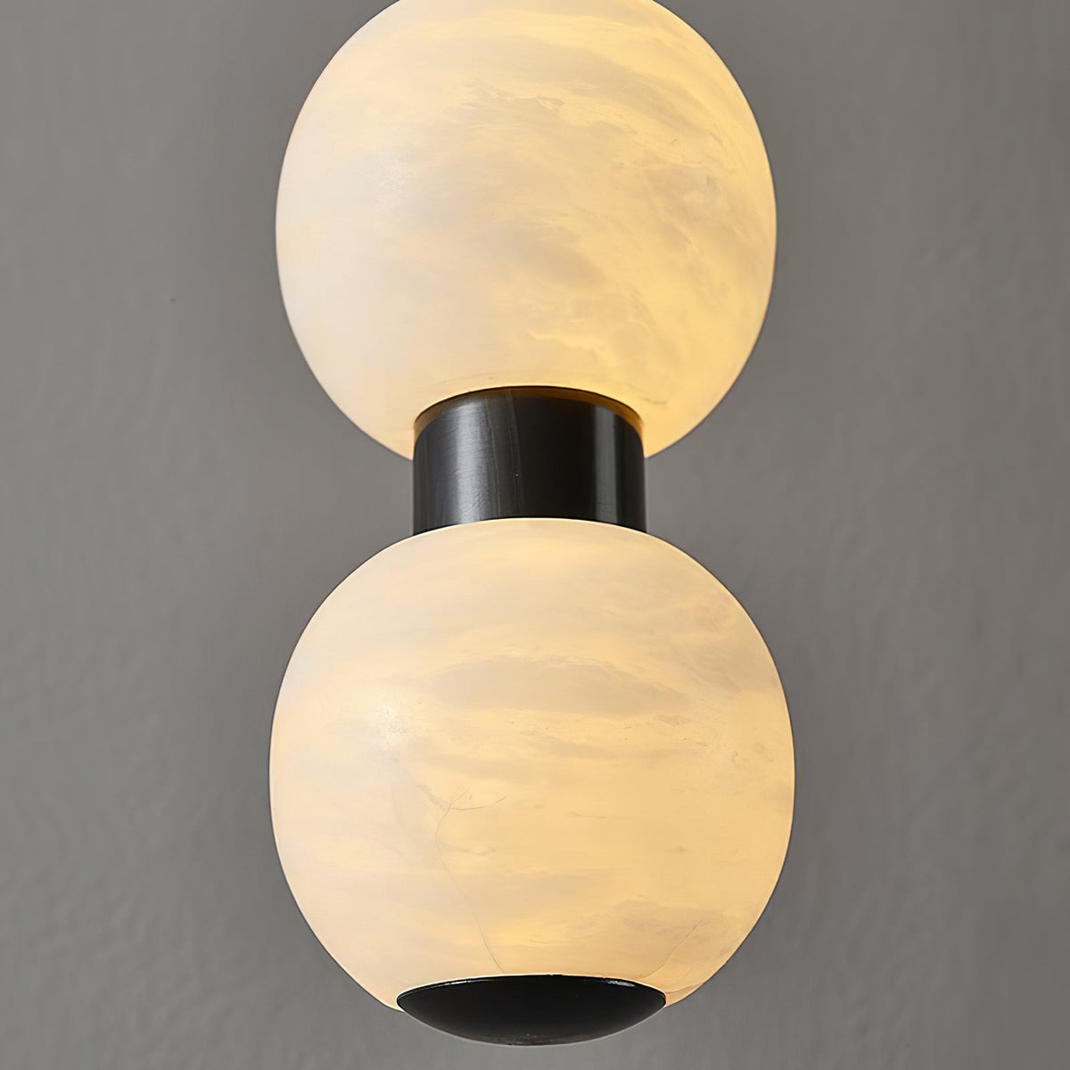 Orbique Alabaster Pendant Light – Modern Vertical LED Chandelier
