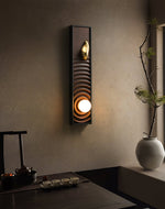 Solano Ripple Wall Sconce – Modern Wood & Brass LED Wall Light