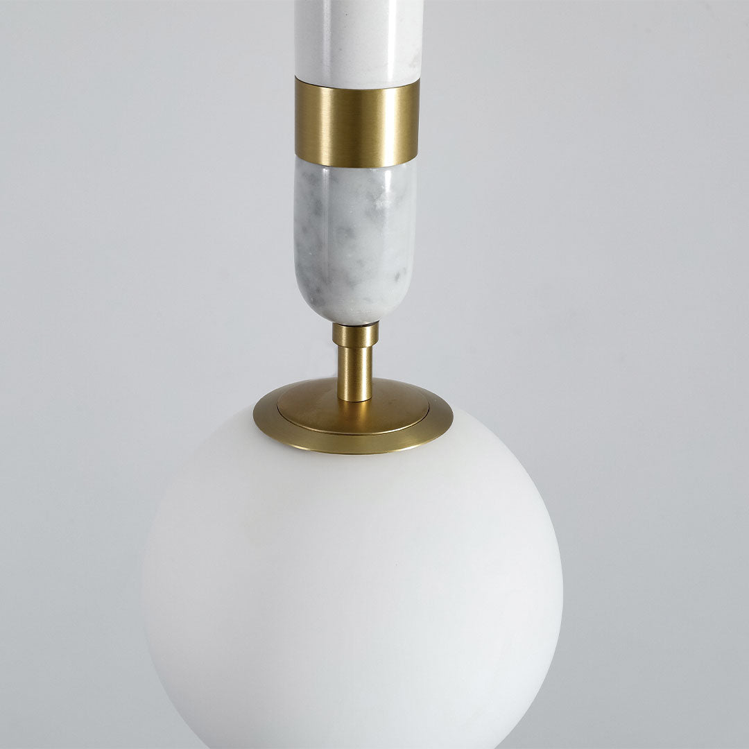 Lumière Globe Pendant Light in Brass and Marble