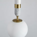 Lumière Globe Pendant Light in Brass and Marble