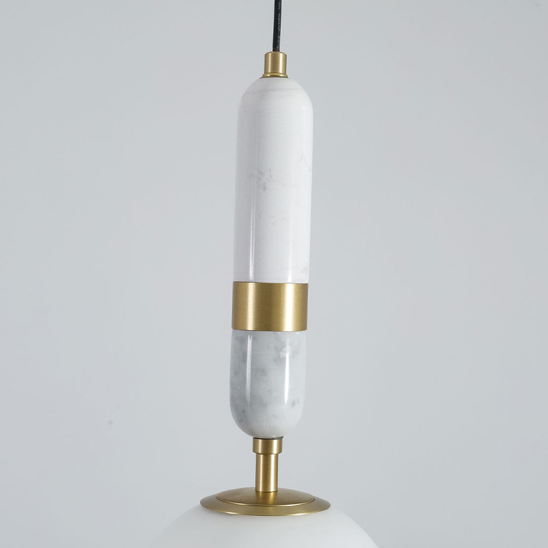 Lumière Globe Pendant Light in Brass and Marble