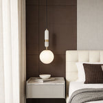 Lumière Globe Pendant Light in Brass and Marble