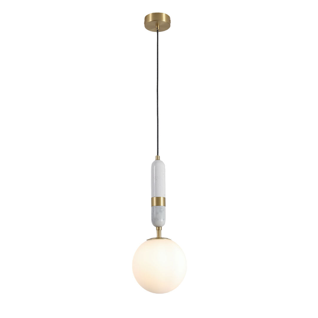 Lumière Globe Pendant Light in Brass and Marble