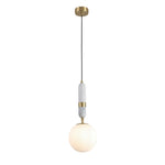 Lumière Globe Pendant Light in Brass and Marble
